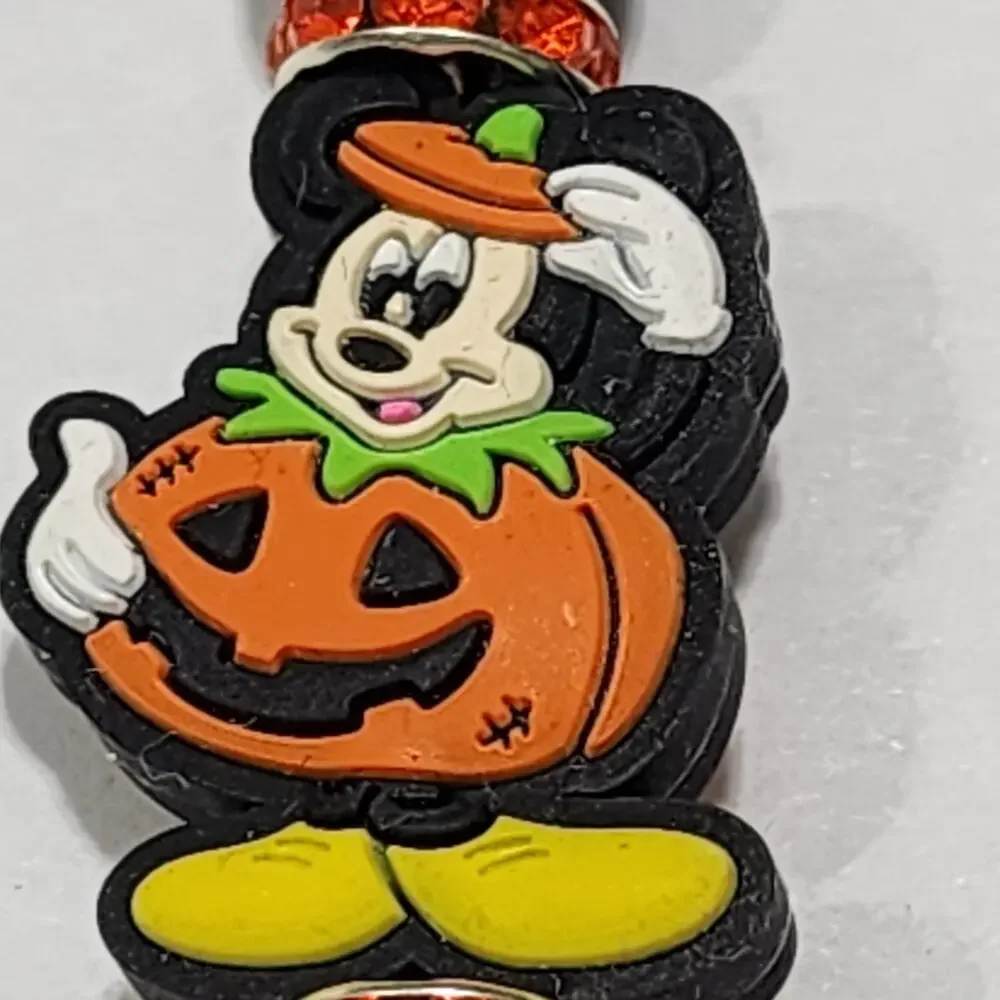 Mickey Mouse Pumpkin Halloween Silicone Keychain Handmade
